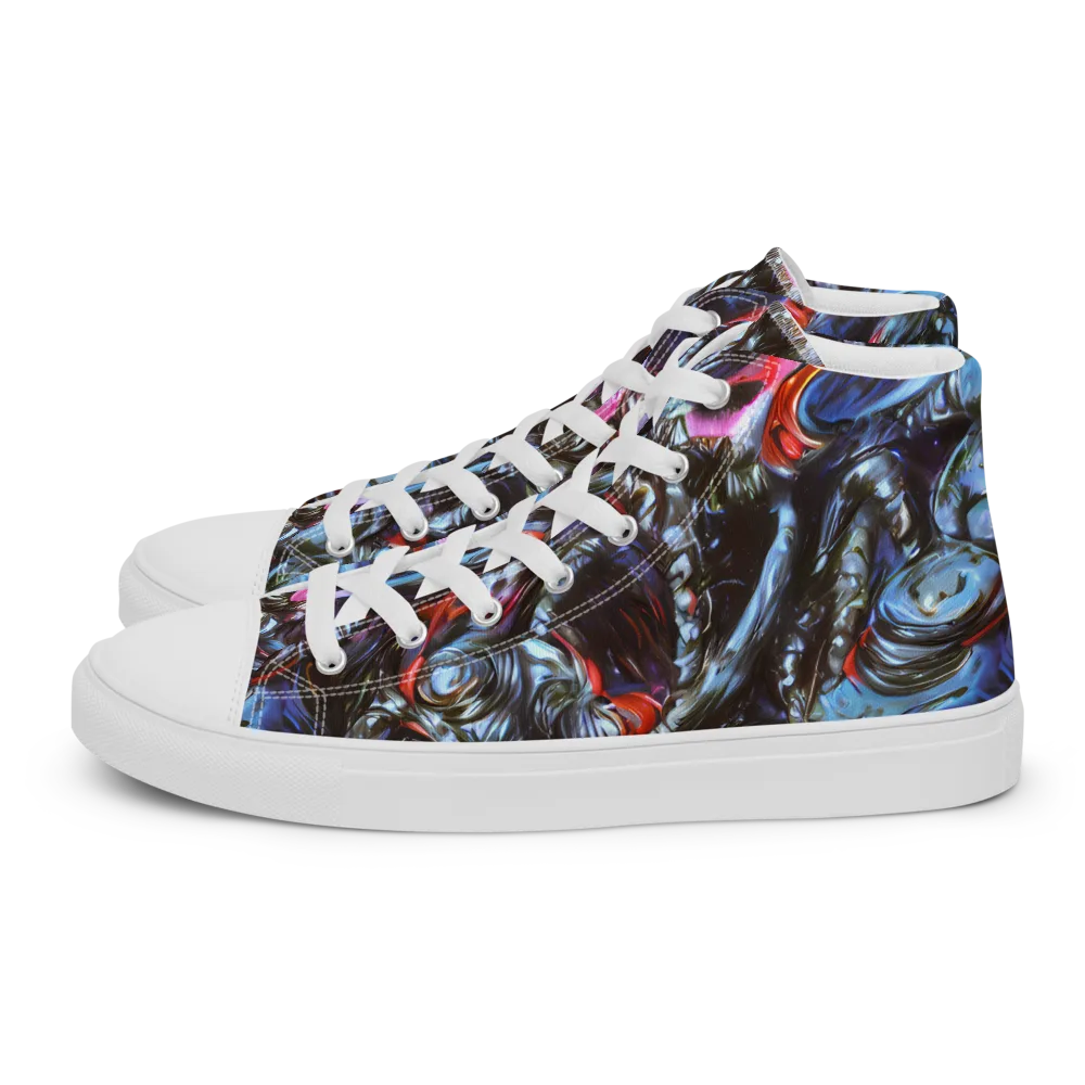 Blackwater Riot on Women's High Top Canvas Shoes — Left