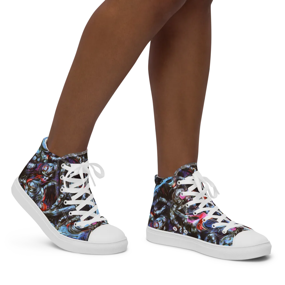 Blackwater Riot on Women's High Top Canvas Shoes — Right