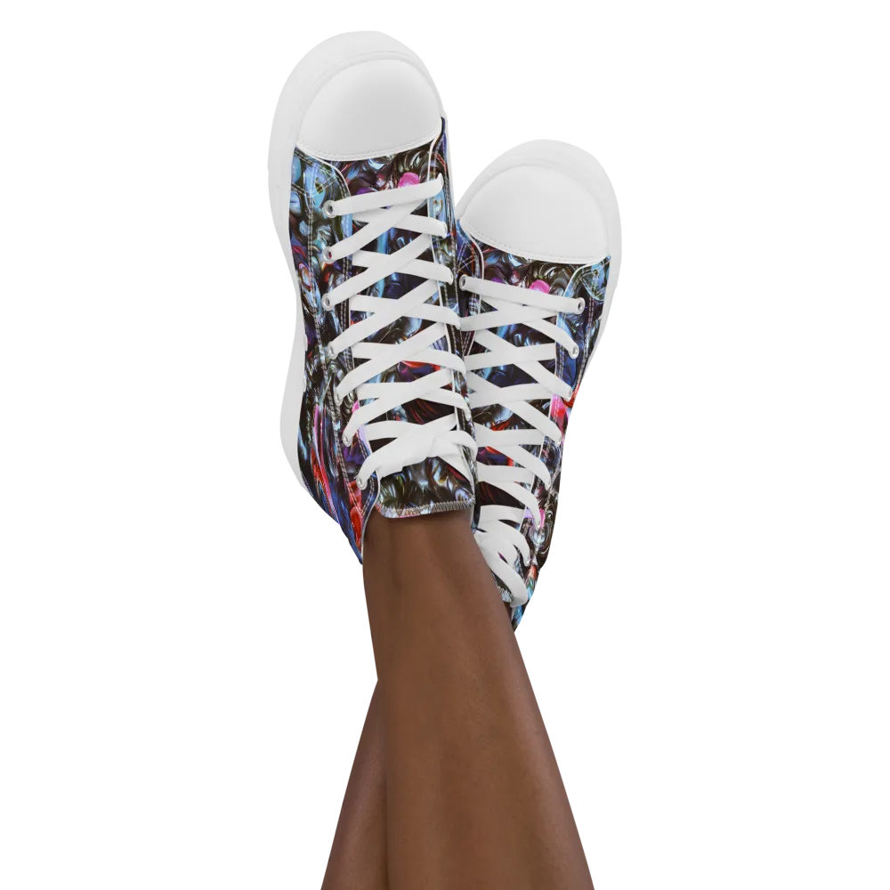 Blackwater Riot on Women's High Top Canvas Shoes — Front