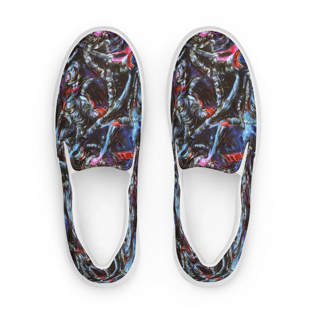 Blackwater Riot on Men's Slip-On Canvas Shoes — Front