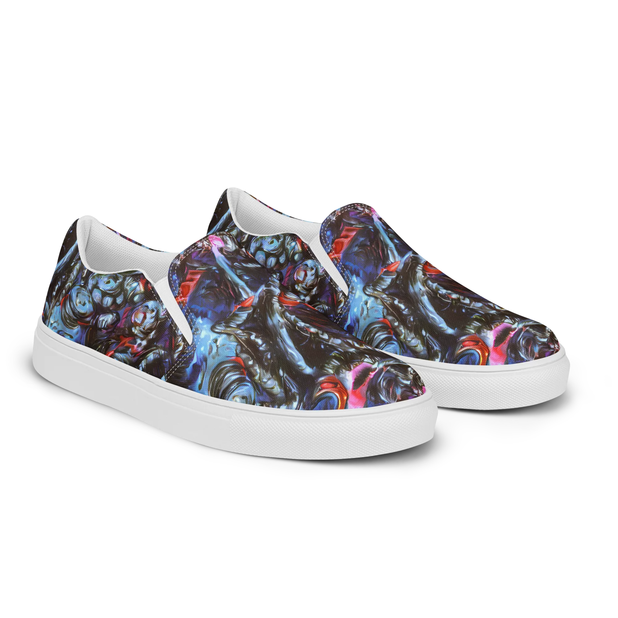 Blackwater Riot on Men's Slip-On Canvas Shoes — Right Front