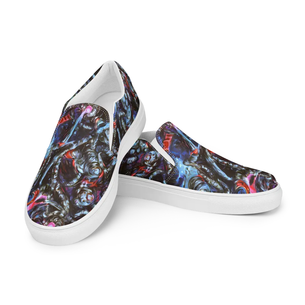 Blackwater Riot on Men's Slip-On Canvas Shoes — Left Front