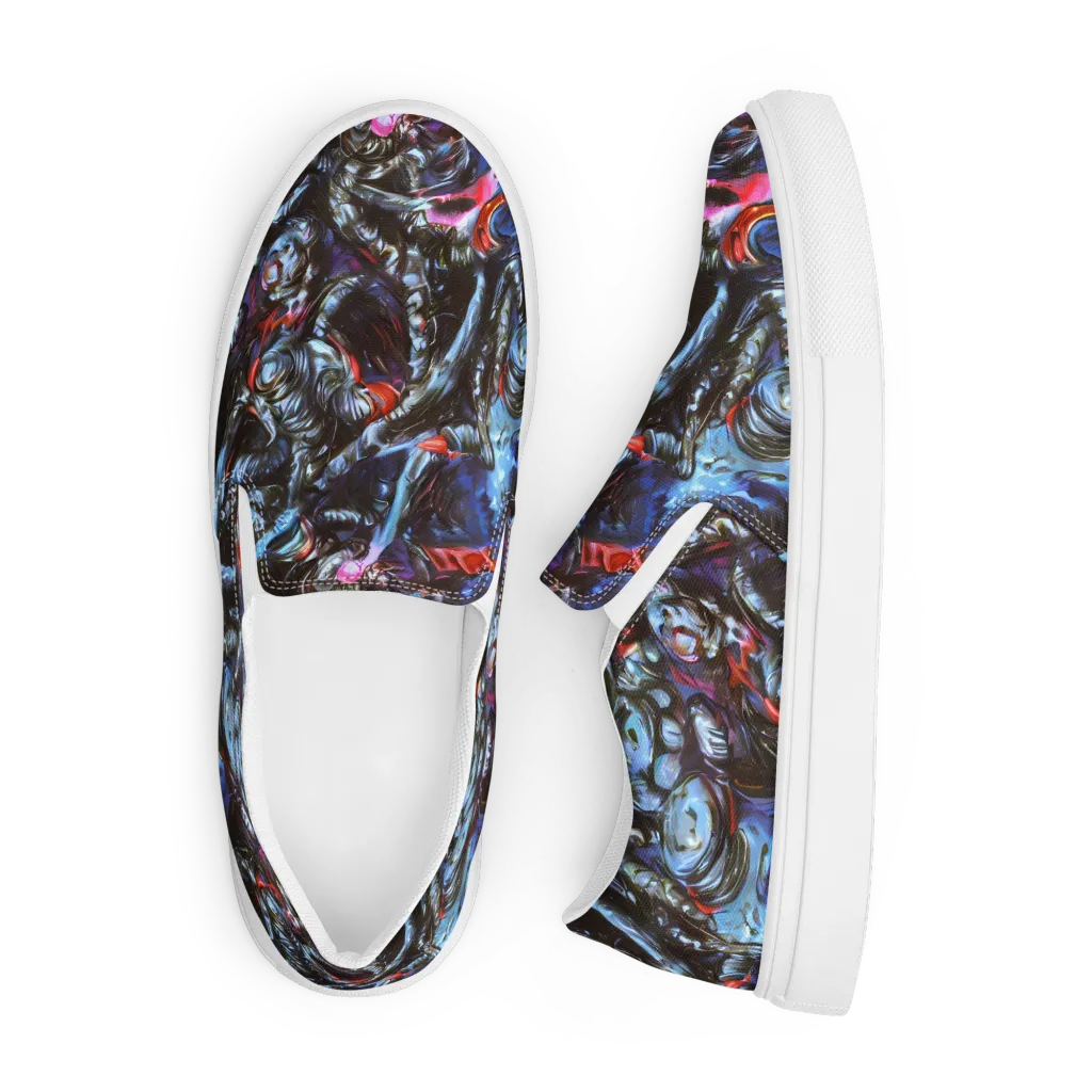 Blackwater Riot on Men's Slip-On Canvas Shoes — Front