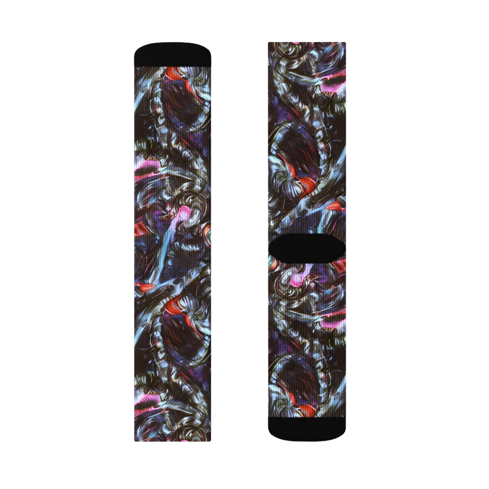 Blackwater Riot on Socks — Right Sock