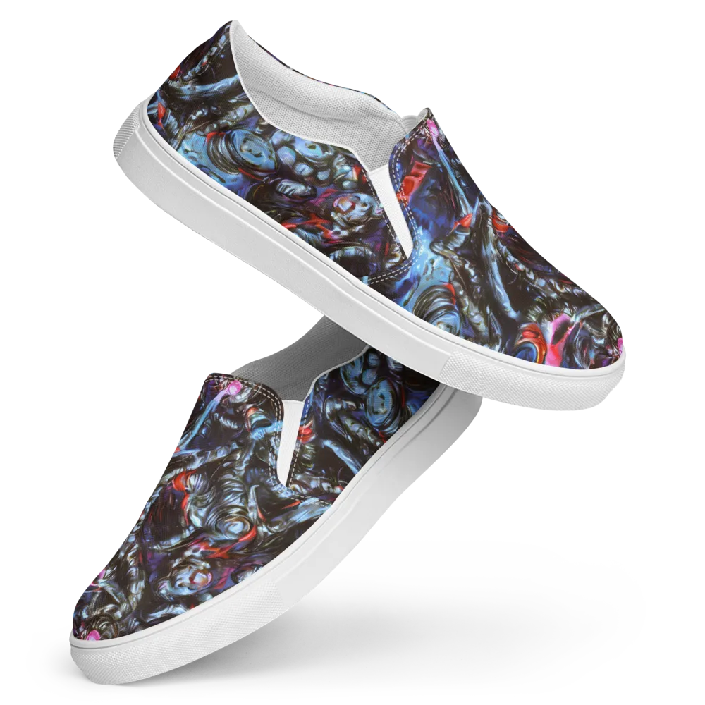 Blackwater Riot on Women's Slip-On Canvas Shoes — Front