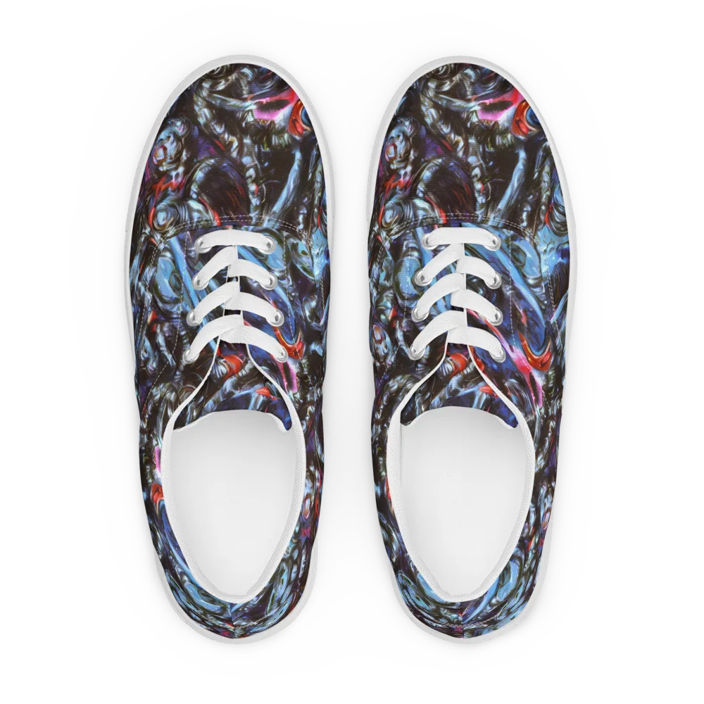 Blackwater Riot on Men's Lace-Up Canvas Shoes — Front