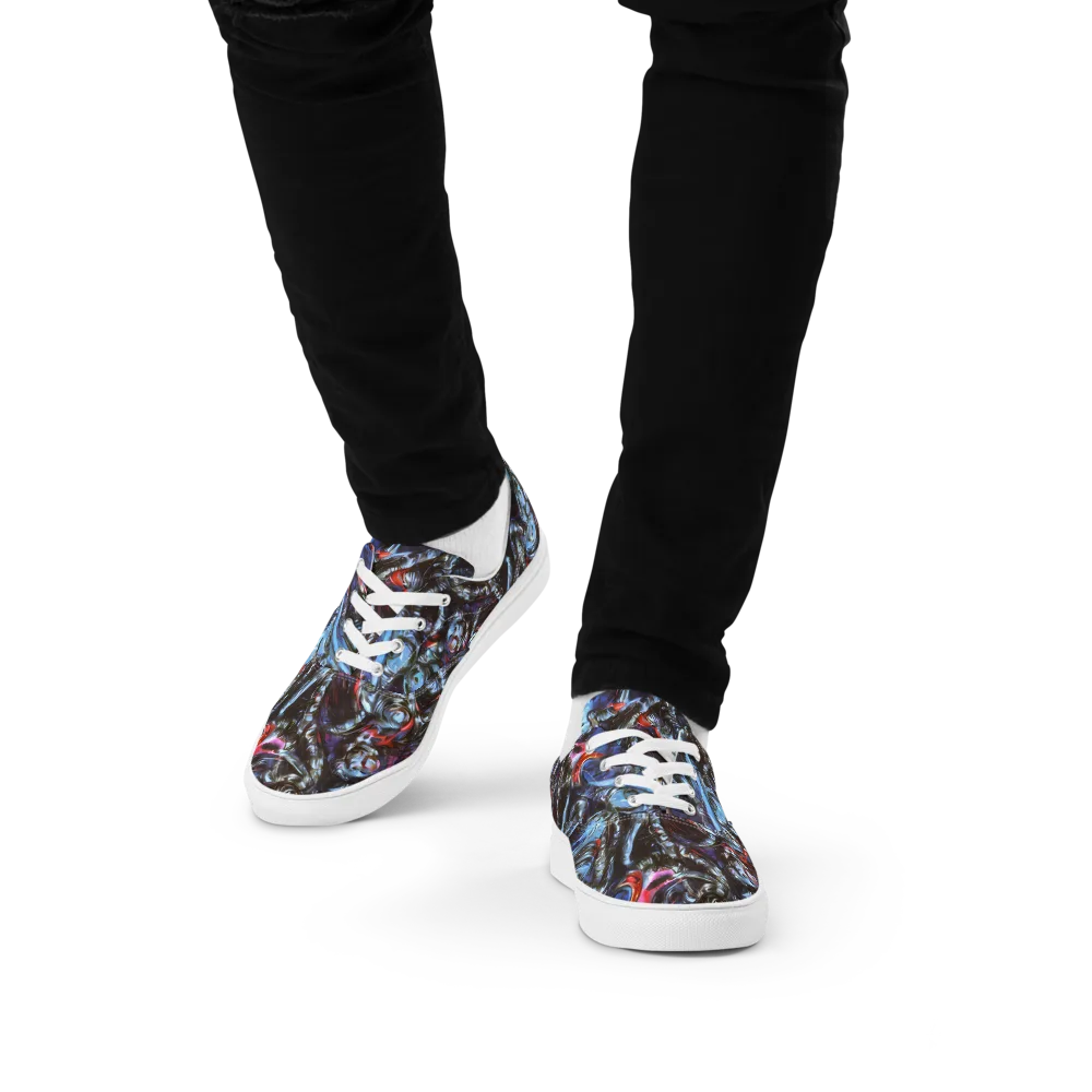 Blackwater Riot on Men's Lace-Up Canvas Shoes — Front