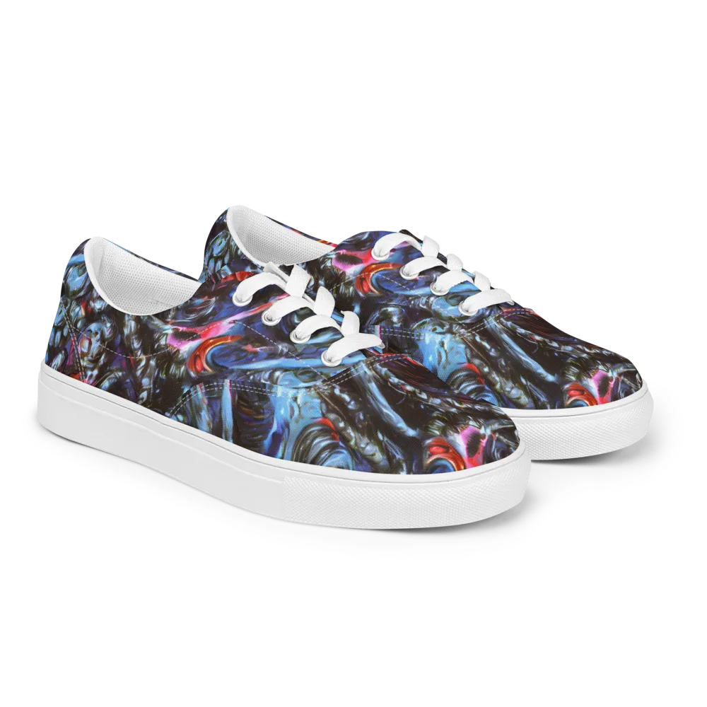Blackwater Riot on Men's Lace-Up Canvas Shoes — Right Front