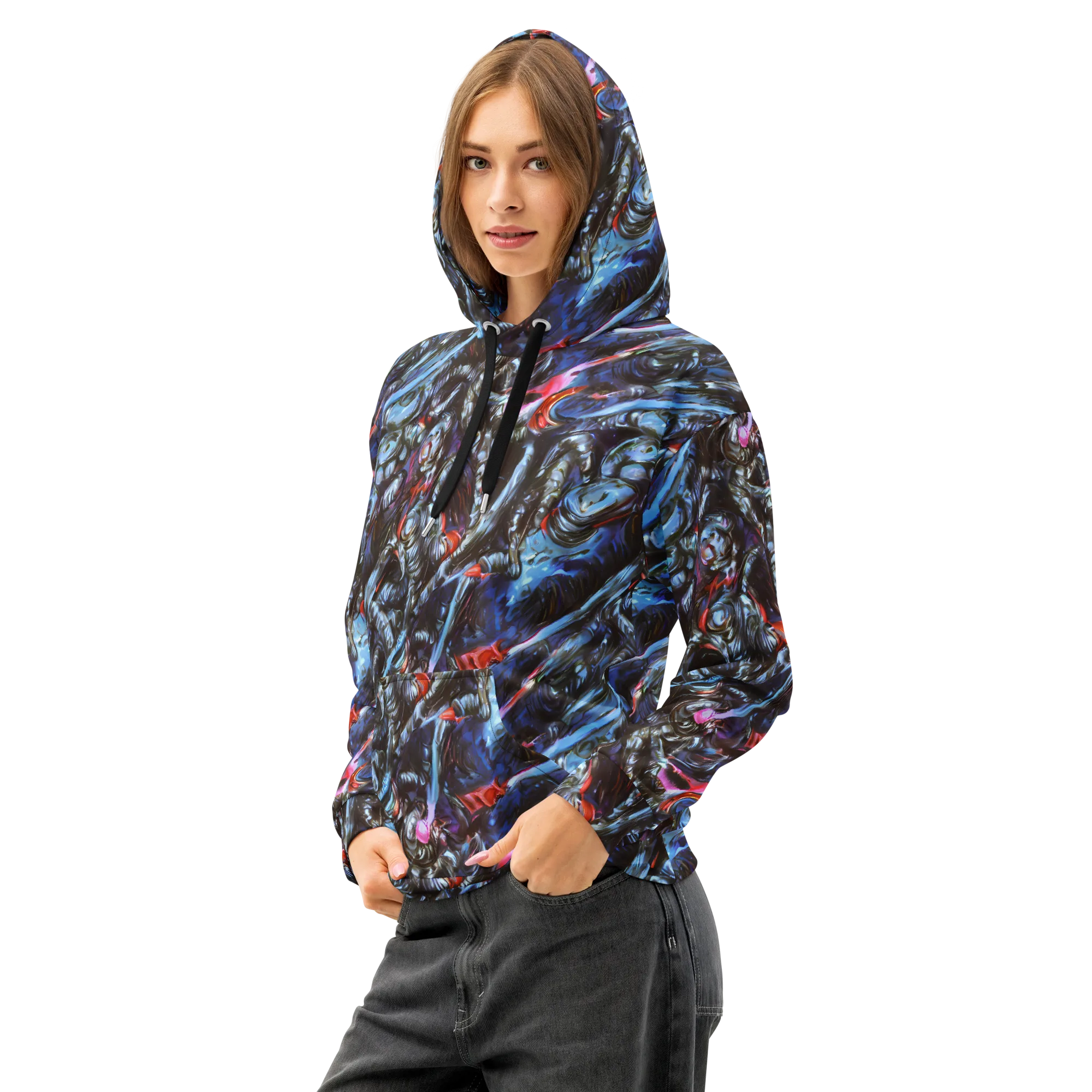 Blackwater Riot on Cotton Hoodie — Left Front