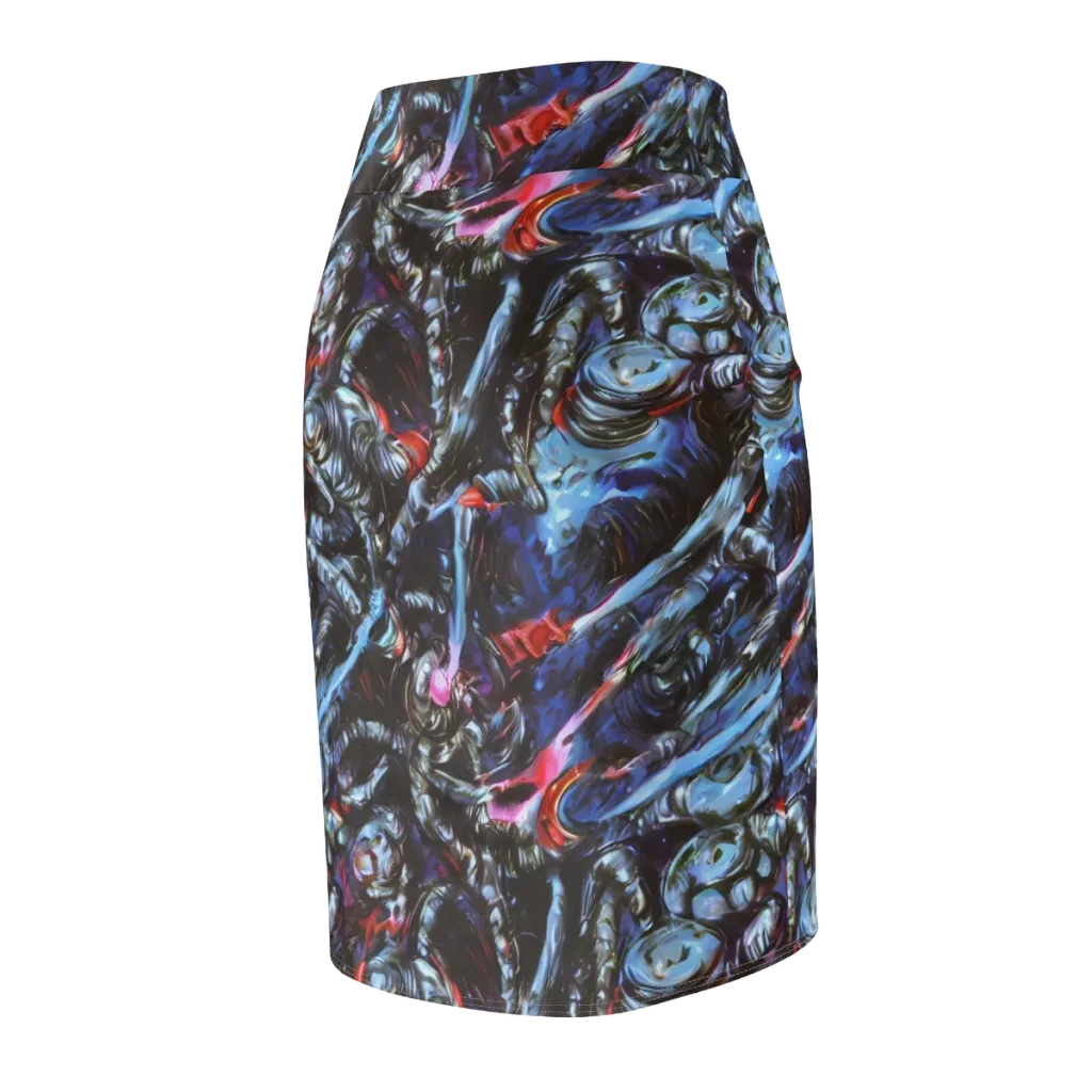 Blackwater Riot on Pencil Skirt — Back Side