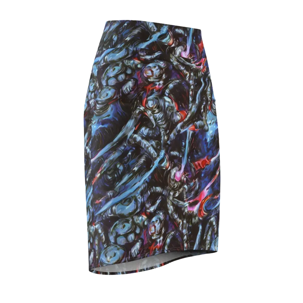 Blackwater Riot on Pencil Skirt — Front Side