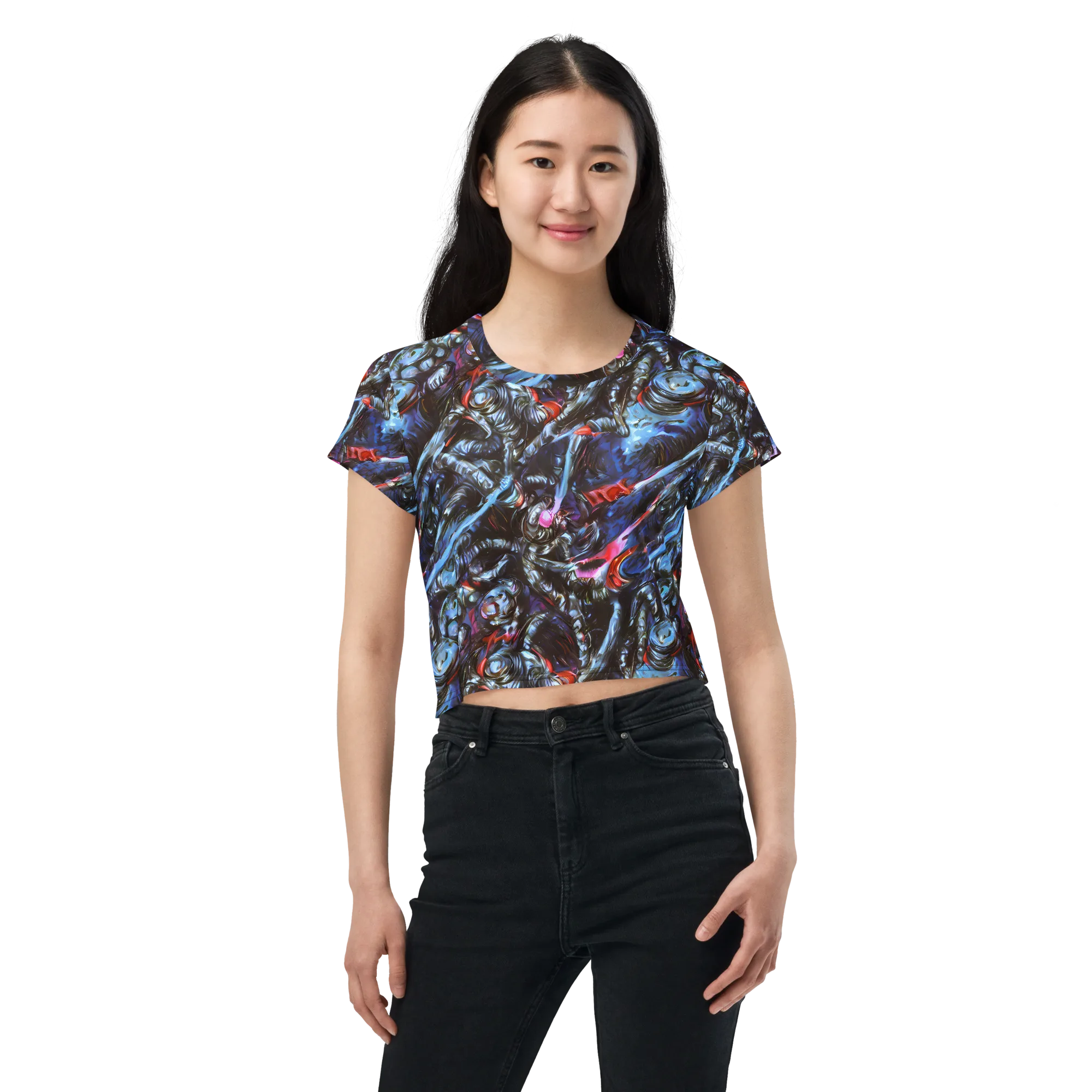 Blackwater Riot on Crop Tee — Front