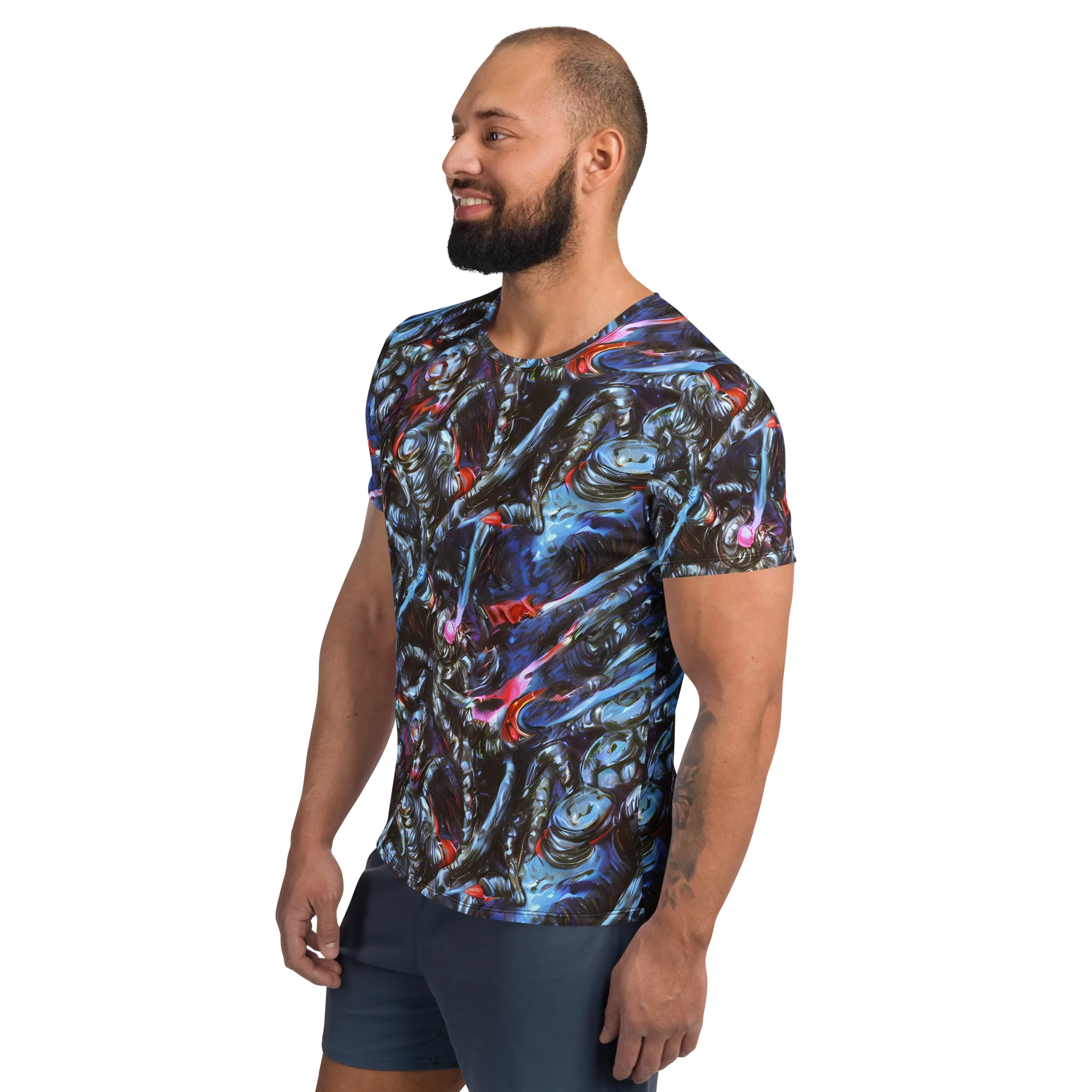 Blackwater Riot on Men's Athletic T-Shirt — Left