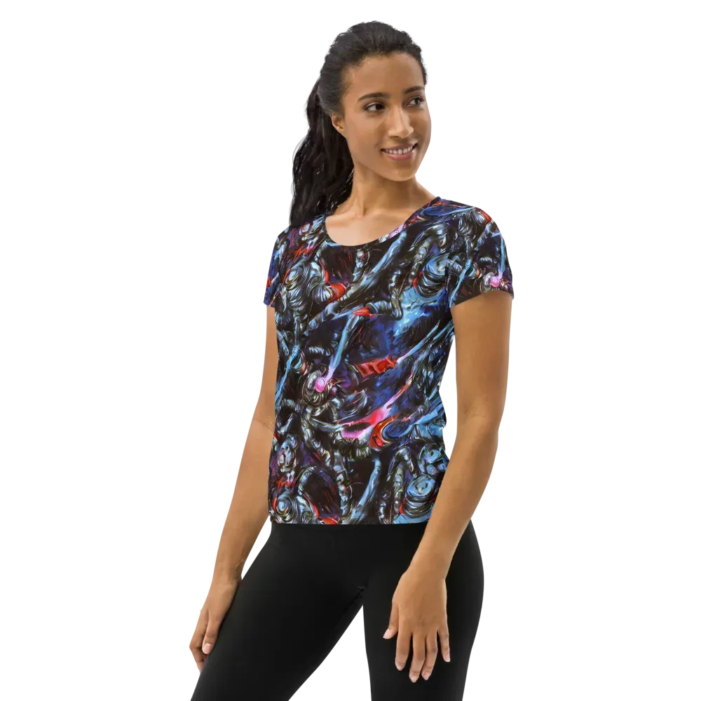 Blackwater Riot on Women's Athletic T-Shirt — Left