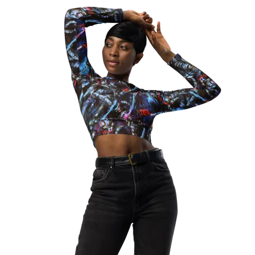 Blackwater Riot on a Long Sleeve Crop Top