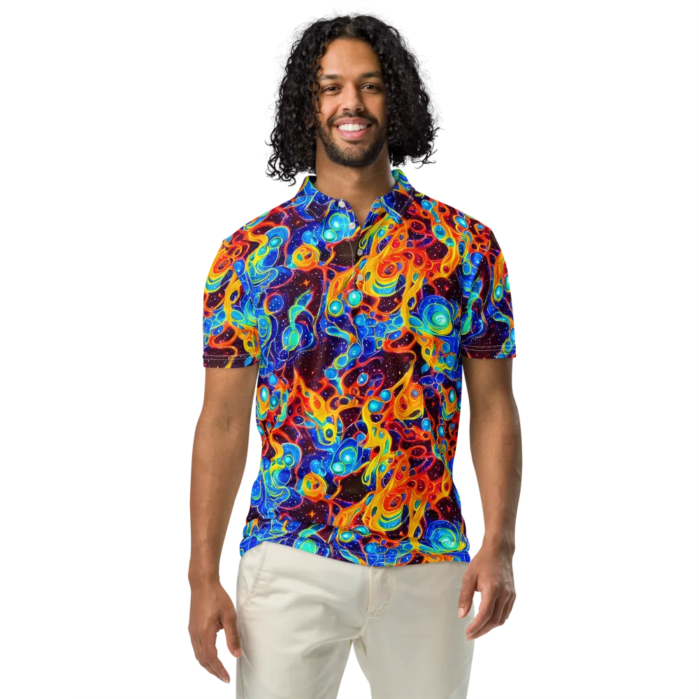 Stellar Fluid on Men's Slim Fit Polo Shirt — Front