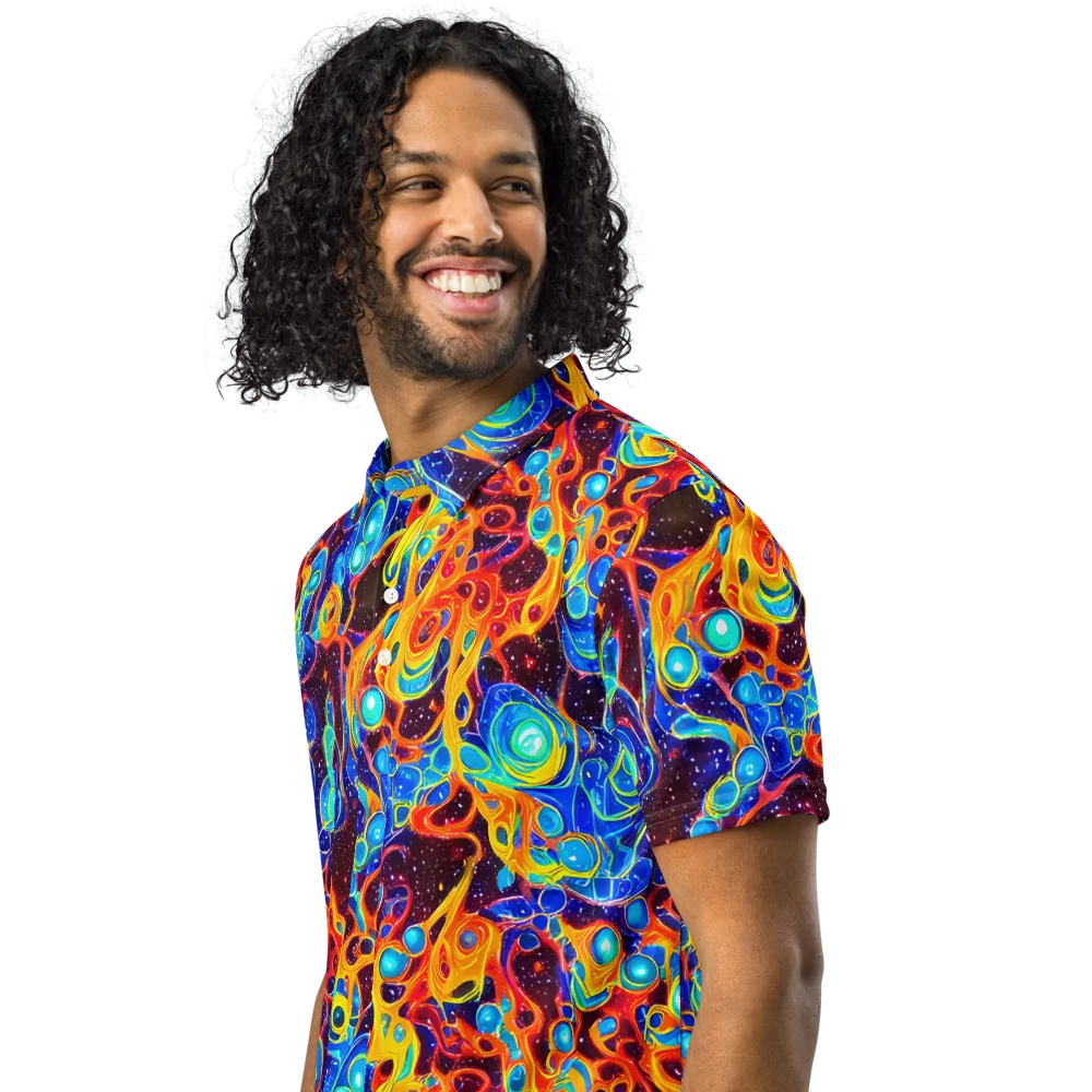 Stellar Fluid on Men's Slim Fit Polo Shirt — Left Front