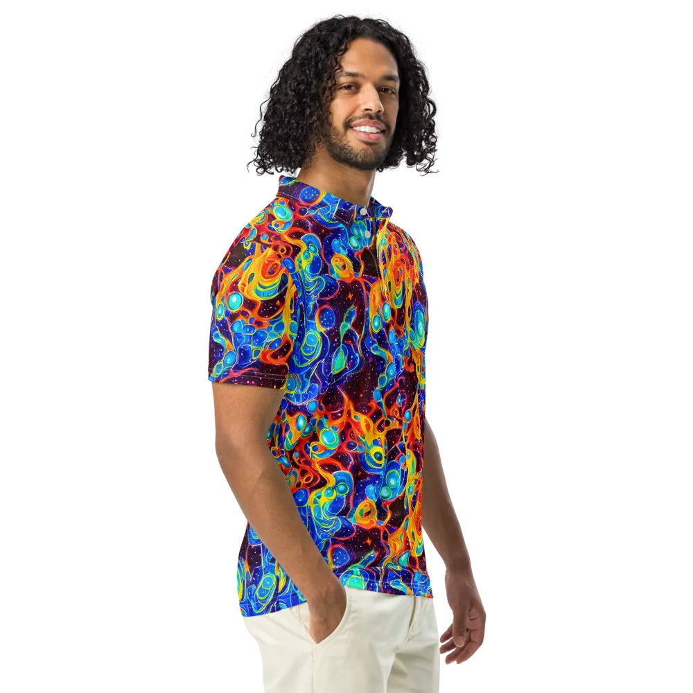 Stellar Fluid on Men's Slim Fit Polo Shirt — Right Front