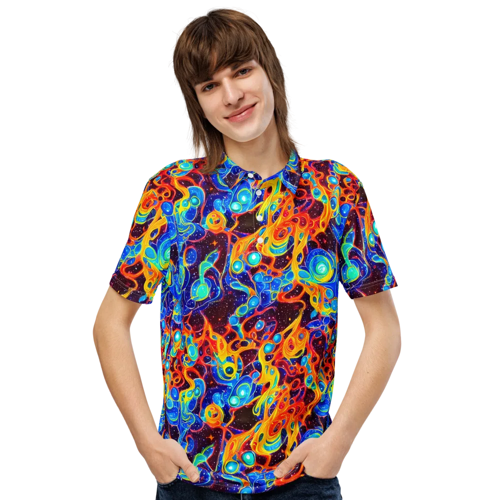 Stellar Fluid on Men's Slim Fit Polo Shirt — Front