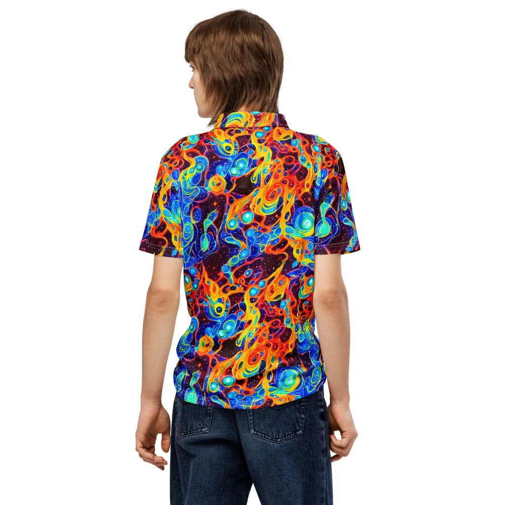 Stellar Fluid on Men's Slim Fit Polo Shirt — Back