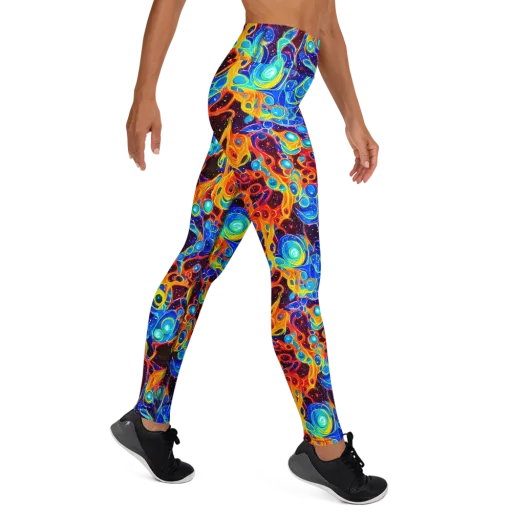 Stellar Fluid on a Yoga Leggings