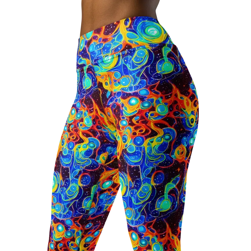 Stellar Fluid on Yoga Leggings — Left Front