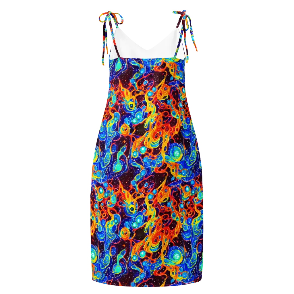 Stellar Fluid on Slip Dress — Back