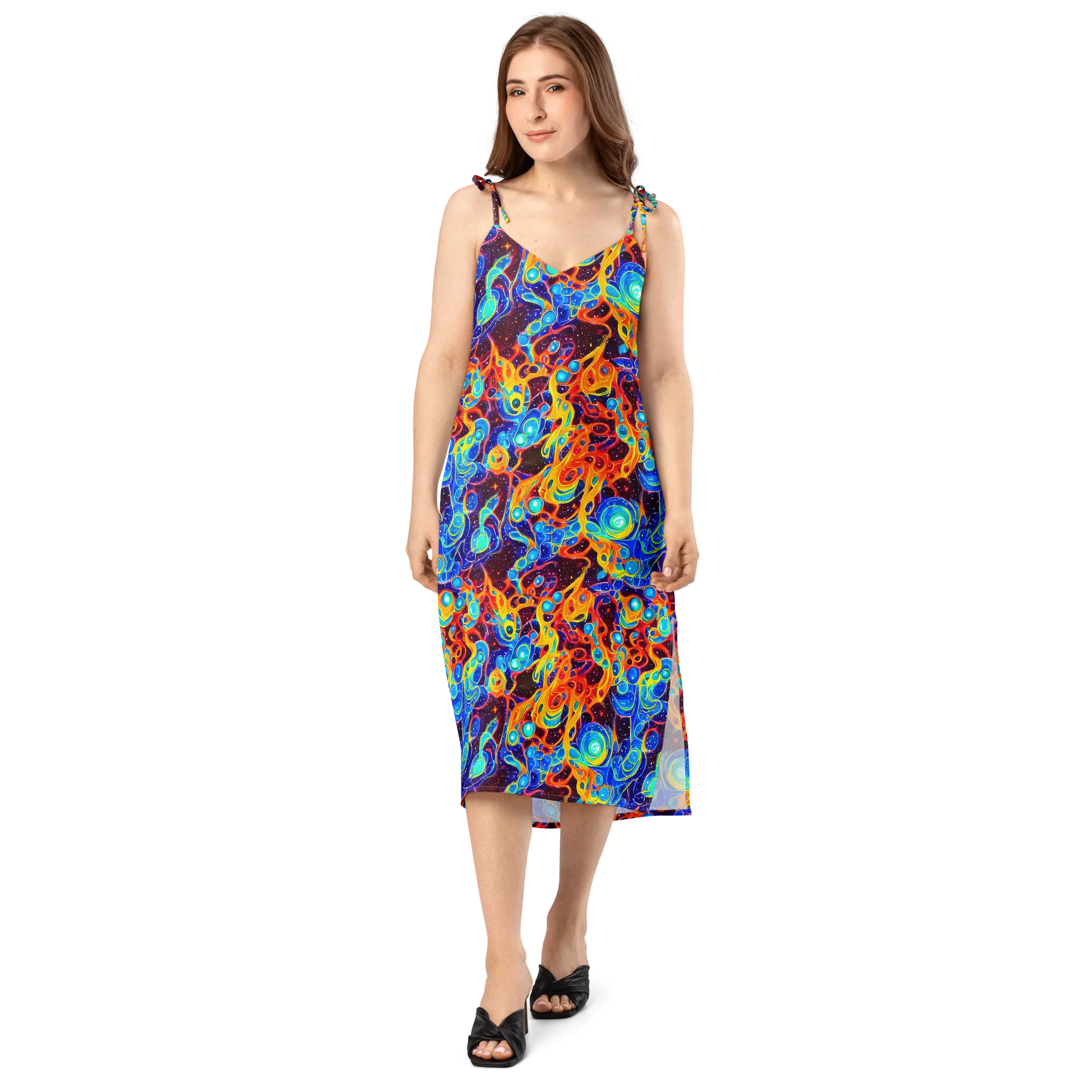 Stellar Fluid on Slip Dress — Front