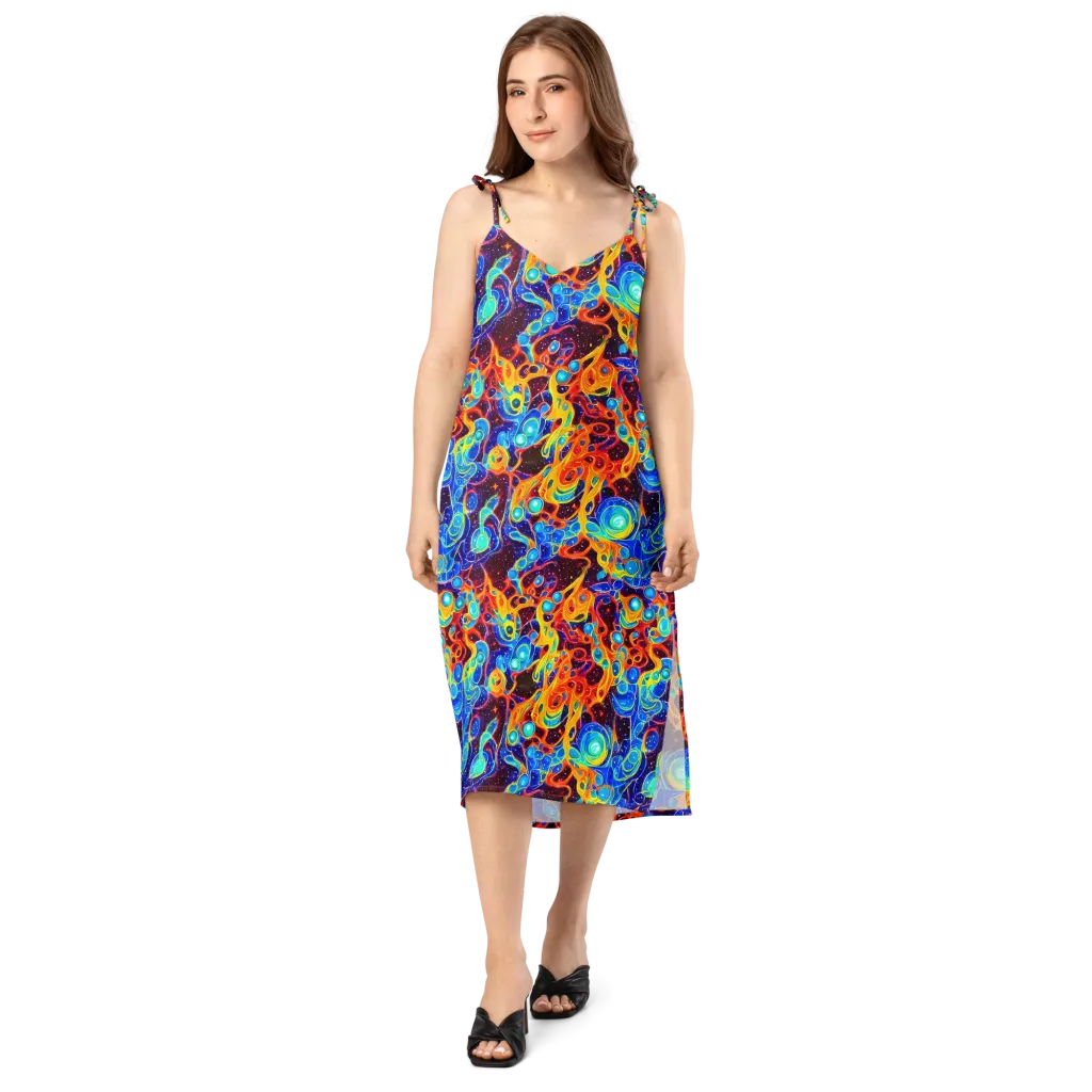 Stellar Fluid on Slip Dress — Front
