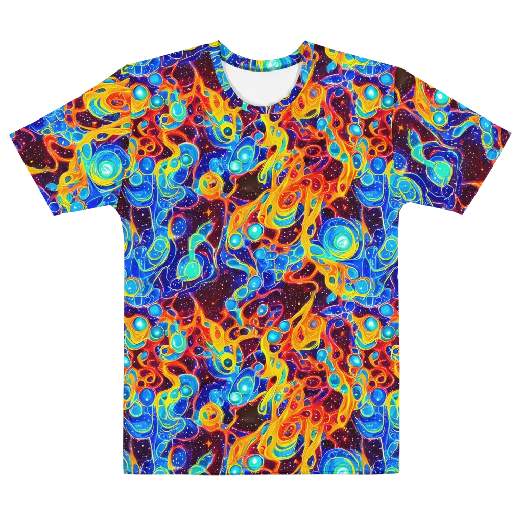 Stellar Fluid on Men's Cotton Crew Neck T-Shirt — Front