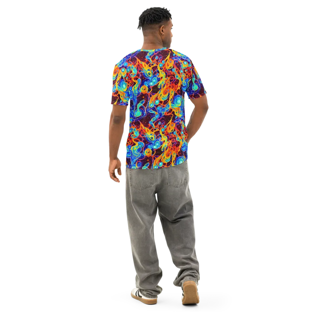 Stellar Fluid on Men's Cotton Crew Neck T-Shirt — Back