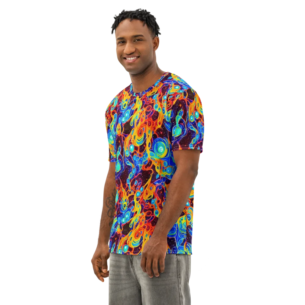 Stellar Fluid on Men's Cotton Crew Neck T-Shirt — Left Front