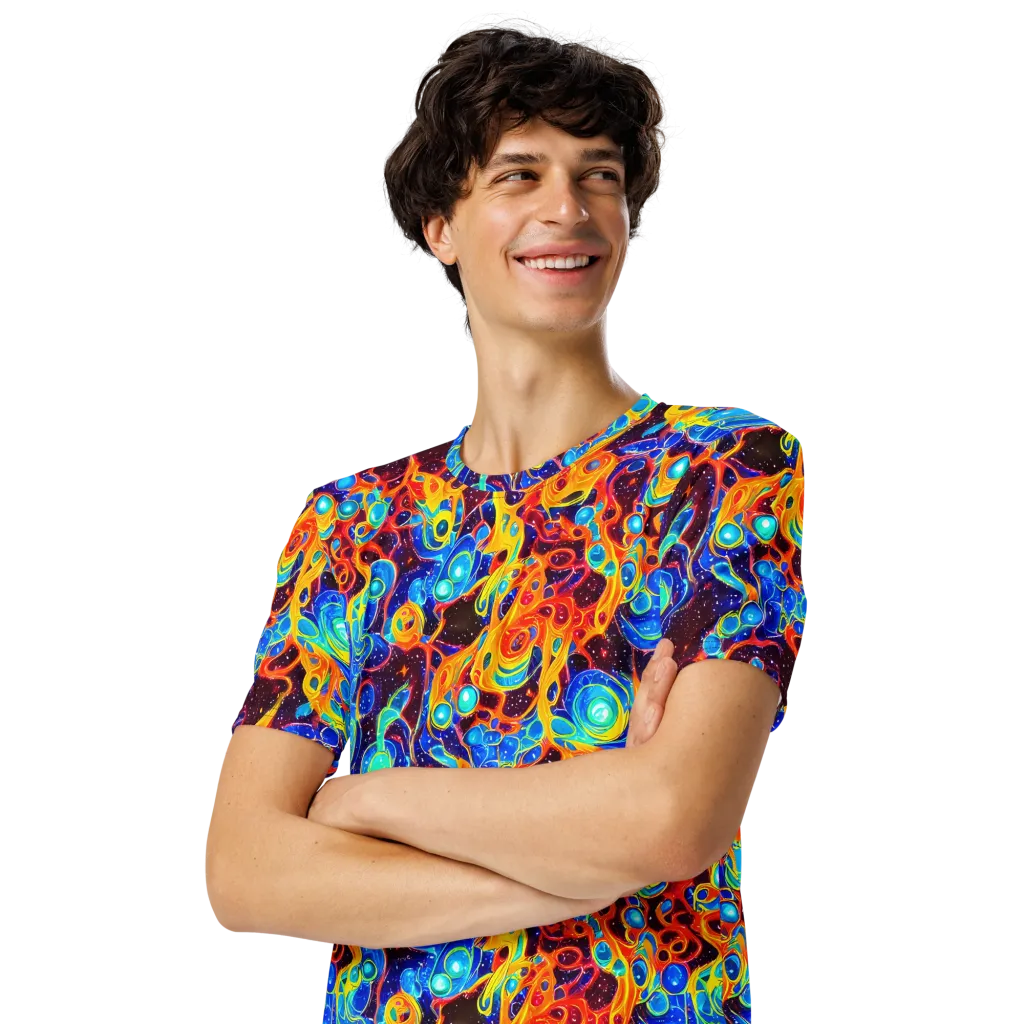 Stellar Fluid on Men's Crew Neck T-Shirt — Left Front