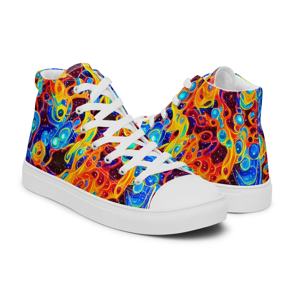 Stellar Fluid on Men's High Top Canvas Shoes — Right