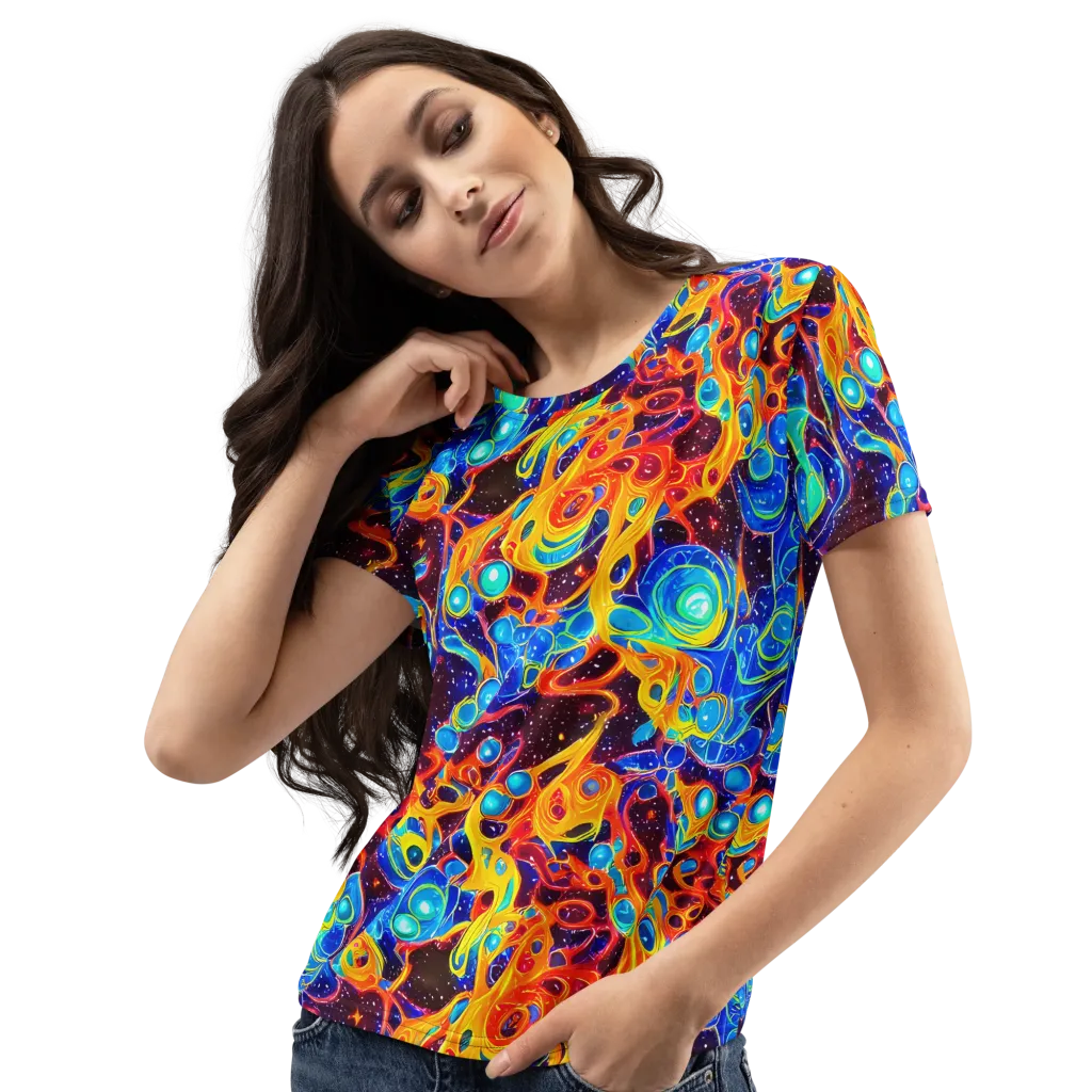 Stellar Fluid on Women's Crew Neck T-Shirt — Left Front