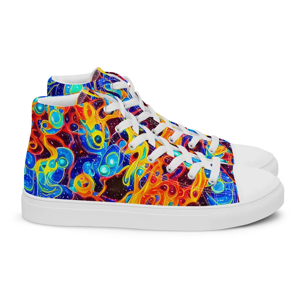Stellar Fluid on Women's High Top Canvas Shoes — Right