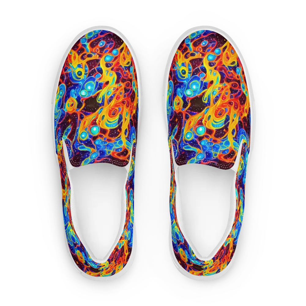 Stellar Fluid on Men's Slip-On Canvas Shoes — Front