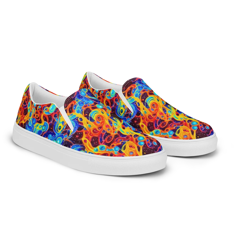 Stellar Fluid on Men's Slip-On Canvas Shoes — Right Front