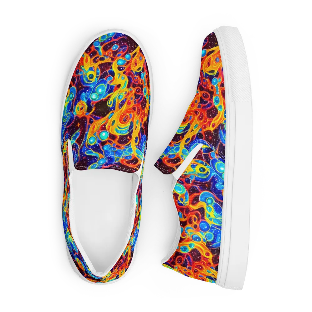 Stellar Fluid on Men's Slip-On Canvas Shoes — Front