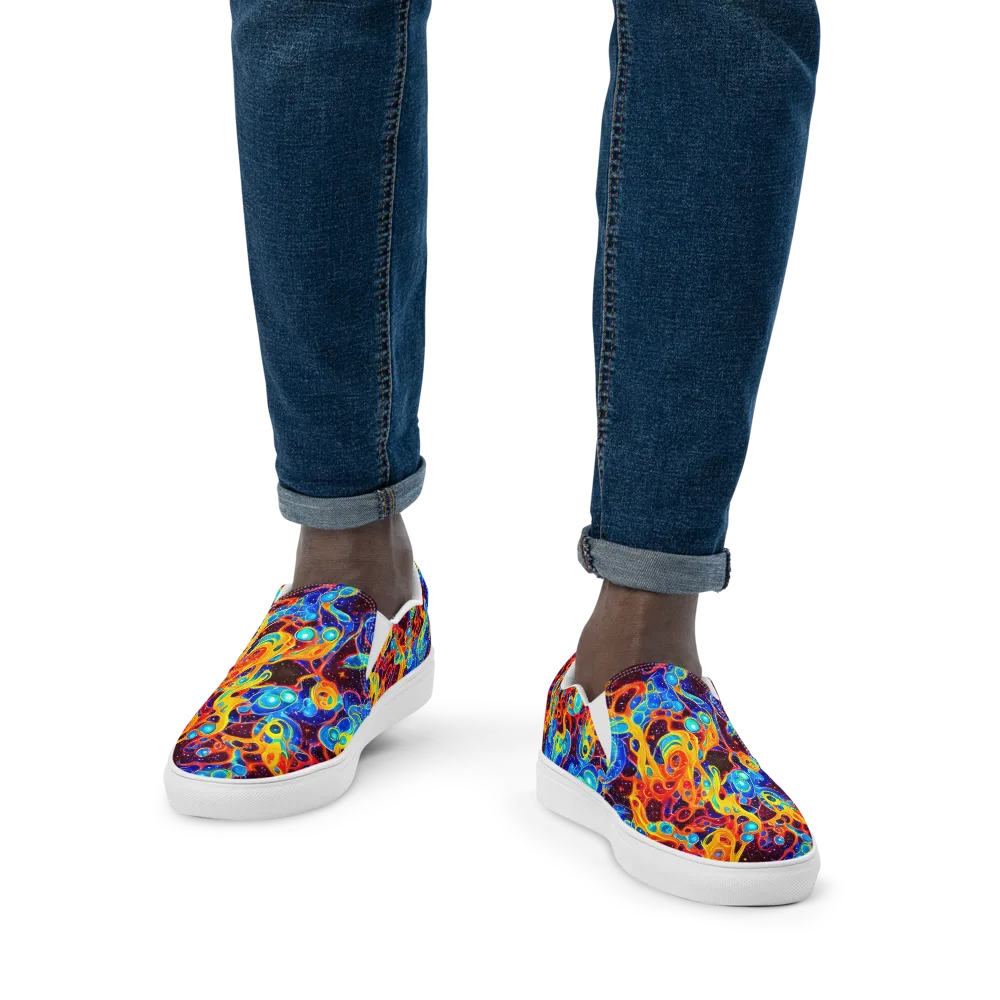 Stellar Fluid on Men's Slip-On Canvas Shoes — Front