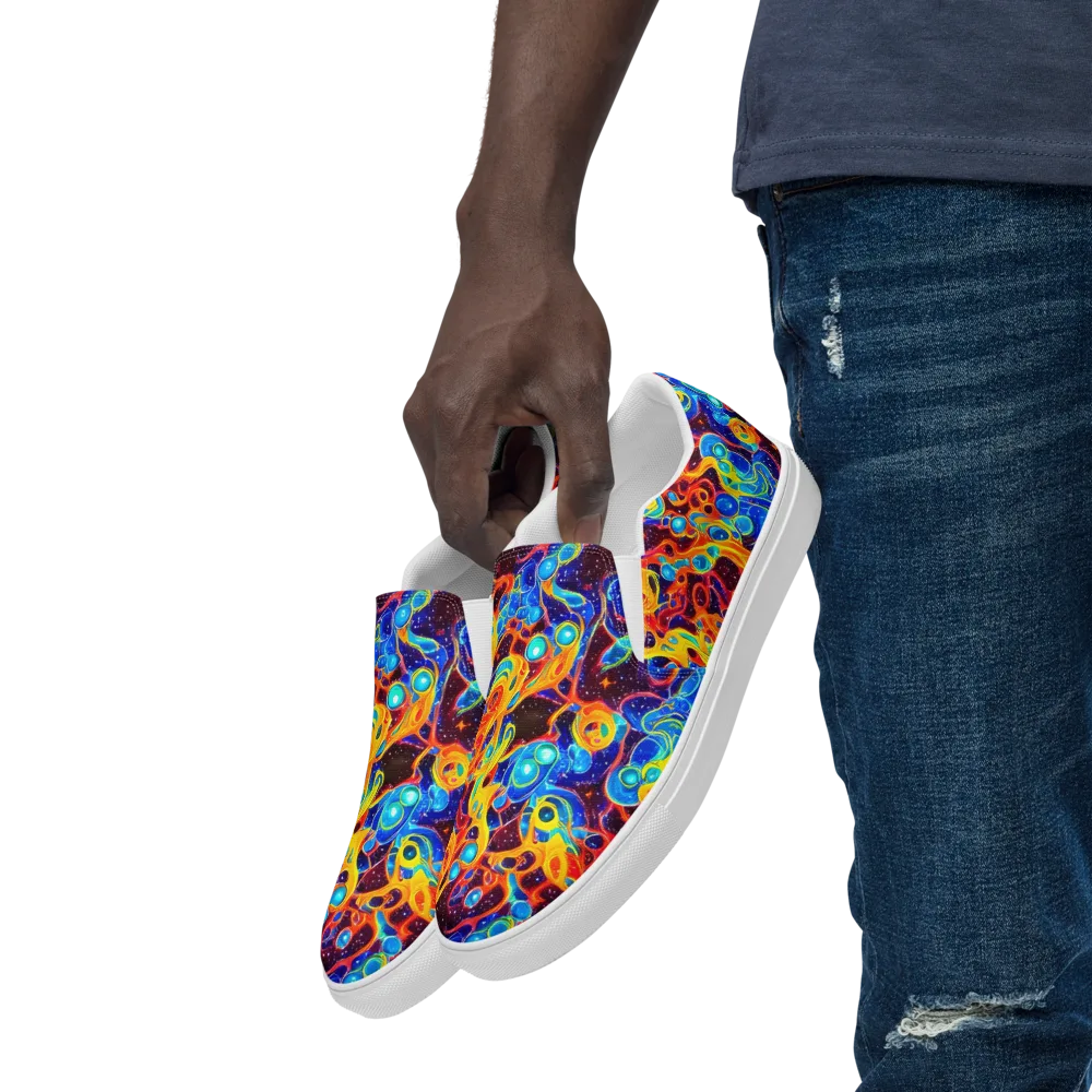 Stellar Fluid on Men's Slip-On Canvas Shoes — Left Front