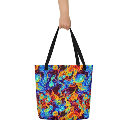 Stellar Fluid on a Large Tote Bag W/ Pocket
