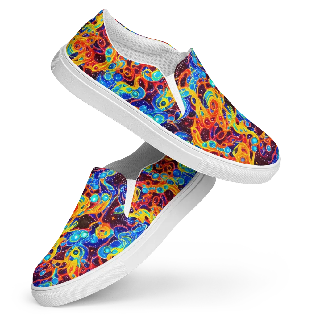 Stellar Fluid on Women's Slip-On Canvas Shoes — Front