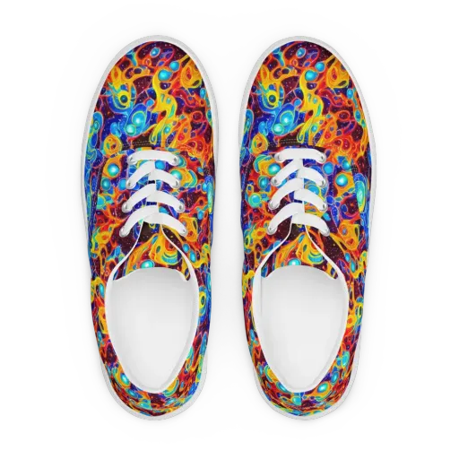 Stellar Fluid on a Men's Lace-Up Canvas Shoes