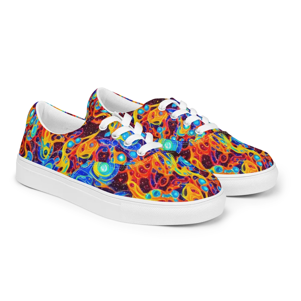 Stellar Fluid on Men's Lace-Up Canvas Shoes — Right Front
