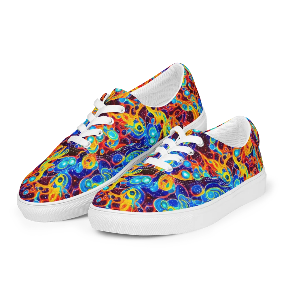 Stellar Fluid on Men's Lace-Up Canvas Shoes — Left Front
