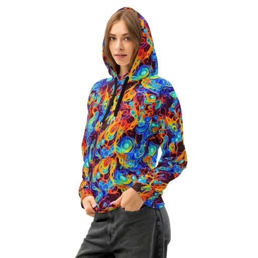 Stellar Fluid on a Cotton Hoodie