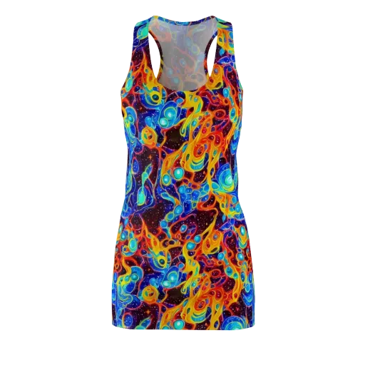 Stellar Fluid on a Racerback Dress
