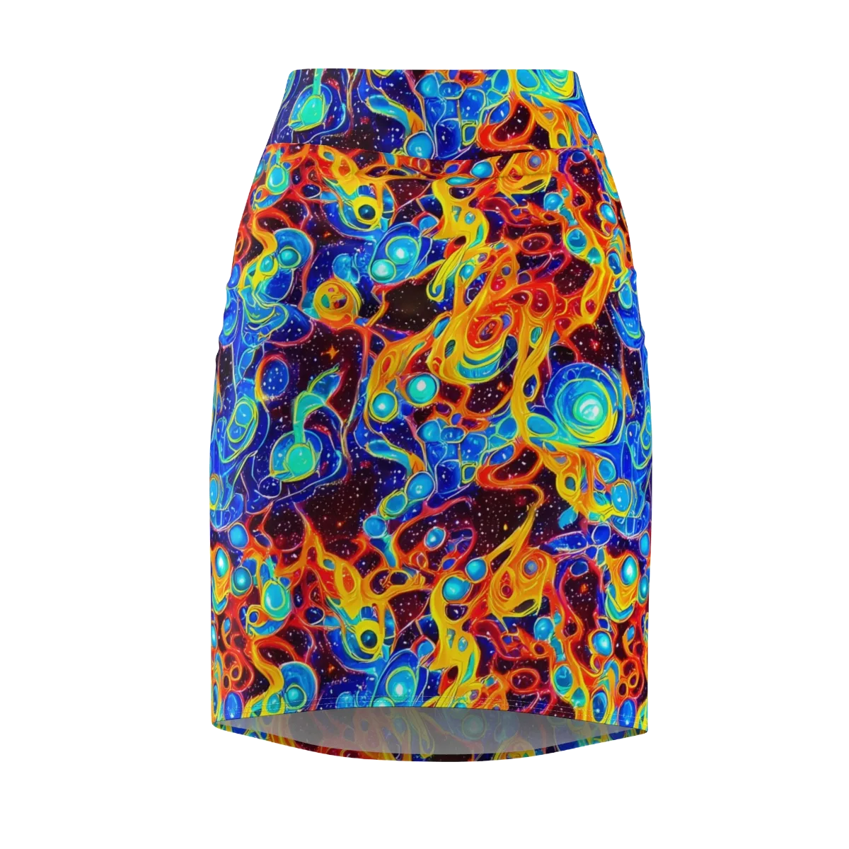 Stellar Fluid on Pencil Skirt — Front