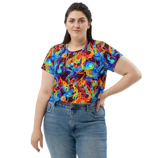 Stellar Fluid on a Crop Tee